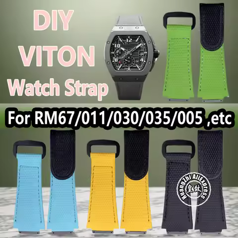 For Richard Miller VITON Strap RM53 27-04 3503 055 RM11-03 65-01 011 007 RM61-01 Customized Nylon Fl