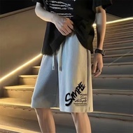 【High quality】2024 American Vintage print Shorts Fashion Brand High Street Loose Couple Five-point s