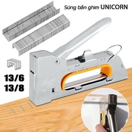 Súng bắn ghim công nghiệp kìm bấm ghim cầm tay UNICORN bấm ghim 13/6 13/8 ghim mạnh nhiều chất liệu