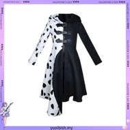 101 Dalmatians Cruella De Vil Black & White Witch Theme Halloween Costume - Dress