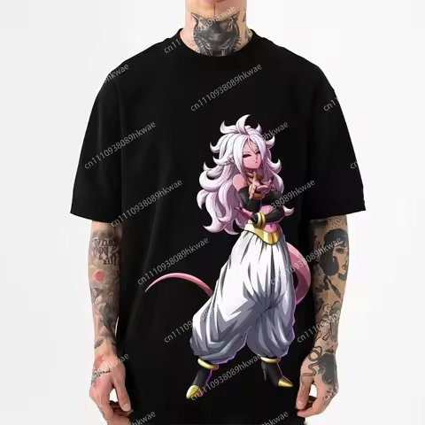 Dragon Ball Android 21 Japanese Style Classic Tee High-quality Streetwear Men's Clothing Women Cloth