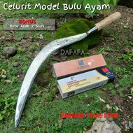 Celurit Khas Madura Model Bulu Ayam Bonus Batu Asah AWS - GRATIS Asahan Batu Celuritan Madura Baja F