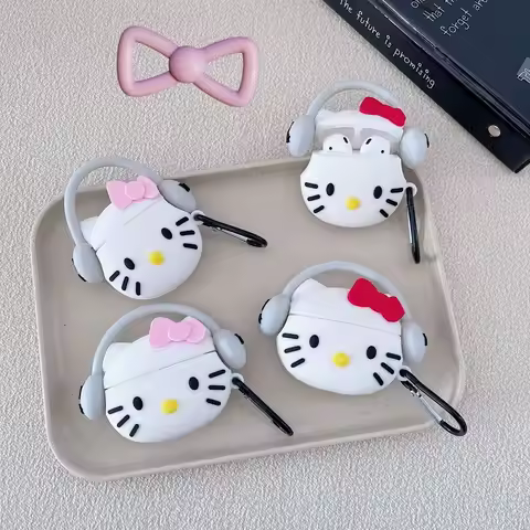 Hello Kitty AirPods Pro Case 1 2 3 Gen Cute Music Bluetooth Wireless Cover for Apple