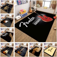 DJ Music Guitar Rock Instrument Fashion Fender Logo Home Printed Carpet Music Room Piano Stand Drum 