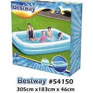 BESTWAY 54150 305cm Square Pool 2 rings Plain Bottom Inflatable Pool | Square Pool