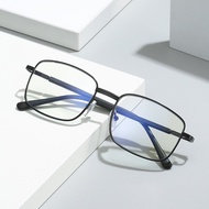 L8803 1pc Metal Frame Squared Lens Presbyopia Fashion Male Female Unisex Corrective Eyeglasses 1.0 1