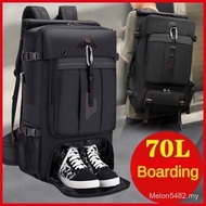 MY available 35/60/70L travel bagpack waterproof roll top backpack with shoe Compartment 17 inch Lap
