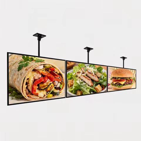 Custom LED Menu Advertising Board Ultra-Thin Hanging TV Ordering Box for Restaurant, Coffee Shop Bub