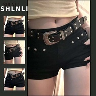 American Slim Fit Y2k Retro Shorts for Spring Summer Women's Low Waist Versatile Street Style Shorts