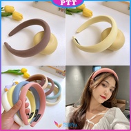 PTT Bando Kain Tebal Wanita Korea Headband Cloud Polos Lebar Empuk Bandana Lembut Warna Pastel Hair 