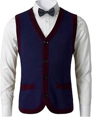 Mens Sweater Vest Solid Knitted Lightweight Thermal Cardigan,DXL Big and Tall Vest