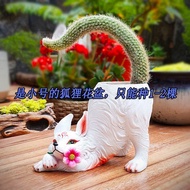 H-H Soft-Fur Nine-Tailed Fox Succulent Flowerpot Home Bonsai Decoration Monkey Tail Post Long-Haired