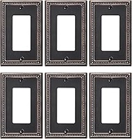 TREEWELL 6-Pack Decorator Outlet Cover Plate, Decorative Switch Plates and Outlet Covers, Aged Bronz