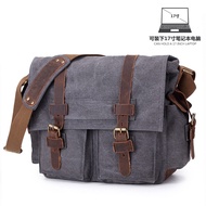 Seven color cotton messenger crossbody bag for men's trendy oversized 17 inch computer bag outdoor casual one shoulder canvas bagyxt