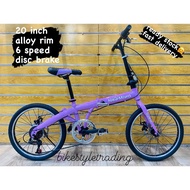 basikal dewasa/basikal lipat/foldable bicycle/foldable bike/folding/folding bike/folding bike 20inch/folding bicycle