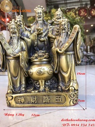 Tượng Ngũ Hộ Thần Tài Ngũ Phúc Bằng Đồng Phong Thủy Cao 18cm Nặng 1.2kg