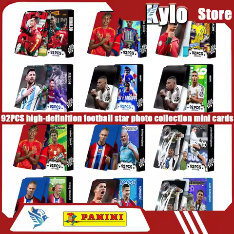 92PCS Football star Card Messi Ronaldo Mbappé Haaland Jude Bellingham LaCardmine Yamal Mini Collecti