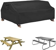 WOMACO Waterproof Picnic Table Cover, Heavy Duty 70 72 inches Patio Outdoor Table & Bench Cover for