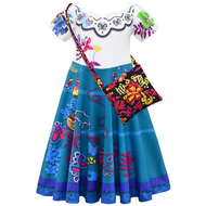 GozeeMagic Girls Encanto Mirabel Dress Outfit Fashion Little Girls Dresses Swing Summer Cotton+polye
