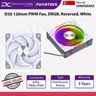 Phanteks D30 120mm PWM Fan, DRGB, Reversed, White