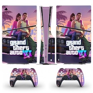 GTA 6 PS5 Slim Disc Skin Sticker Decal Cover for Console and 2 Controllers New PS5 Slim Disk Skin Vi
