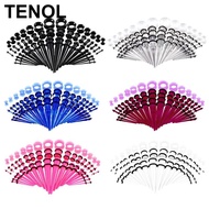 [TENOL] 50pcs Stretching Kit Ear Taper Plugs 14G-00G Ear Tunnels Set Mixed Size