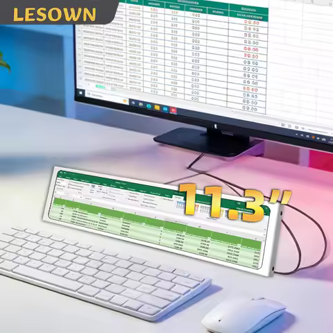 LESOWN Portable Small Monitor 11.3inch 440x1920 Stretched Bar Display External Auxiliary Secondary M