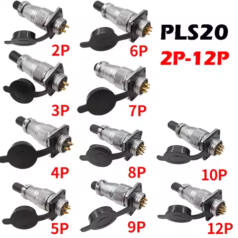 PLS20 Aviation Connector 2/3/4/5/6/7/8/9/10/12 Pin Air Carrier Male Female Plug Connector WS20 TP20