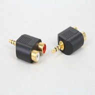 Splitter Adapter 1 To 2 Audio Male RCA 3.5mm Golden Stereo Female