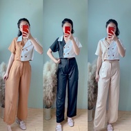 TWENTY7 Short-Sleeved Blazer Set With White Pants Get The Whole Set.