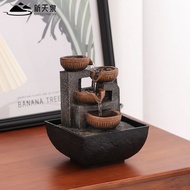 新天泉 招财流水摆件 New Tianquan Wealth Water Fountain Auto Flow Desktop Decor for Office Home Living Room Ta