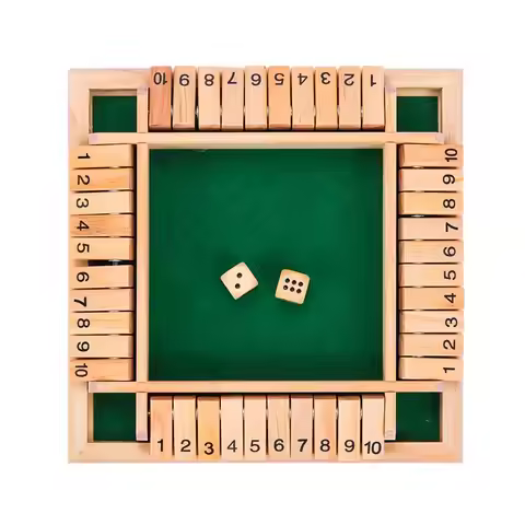 Shut The Box Dice Board Game Wooden Flaps & Dices Game 4 Players Pub Bar Party Supplies Family Enter