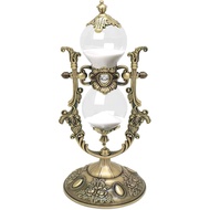 Vintage Embossed White Sand Metal Hourglass - 15 Min Timer for Home, Office, Kitchen & Decor