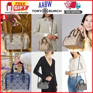 [FREE Delivery &amp; GIFT🎁] Tory Burch Petite T Monogram Jacquard Barrel Bag Tory Burch Mini Monogram Boston Bag 2002