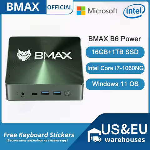 BMAX B6POWER Mini PC | i7-1060NG7 | 16GB+1TB NVMe SSD | Win11 Pro | Dual 4K HDMI | Thunderbolt 4 | W