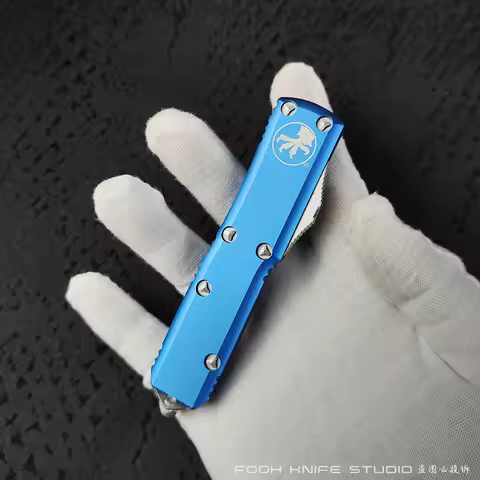 FOOH KNIFE STUDIO SKY BLUE UTX 85 Series MICRO UTX-85 UTX85 TECH EDC Tools D2 Steel CNC 6061 Aluminu