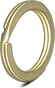 Double Ring Brass Key Chain Part, Made in Japan, Solid Accessories, Leathercraft, Retro, 1 Piece (Fl