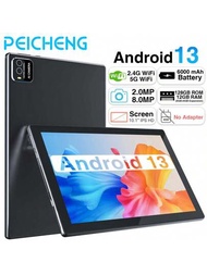 PEICEHNG WiFi平板電腦，10英寸Android 13平板電腦，12GB (6GB+6GB擴展) RAM，128GB ROM，雙攝像頭，IPS觸控屏平板電腦，WiFi，無線，6000mAh電池續航時間，認證平板電腦