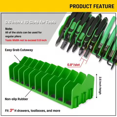 10 slot pliers organizer Space-Saving Sturdy Pliers Tool Organizer Storage Rack Toolbox Storage for 