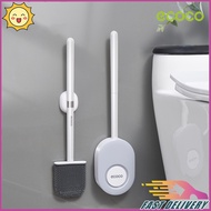 Ecoco Flat Toilet Brush with Holder for Narrow Space Magnetic Hanging Wall Mounted Toilet Brush Ecoc