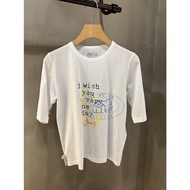 Agnes B. Logo Print Versatile Round Neck Short Sleeve T-Shirt for Women GTT87