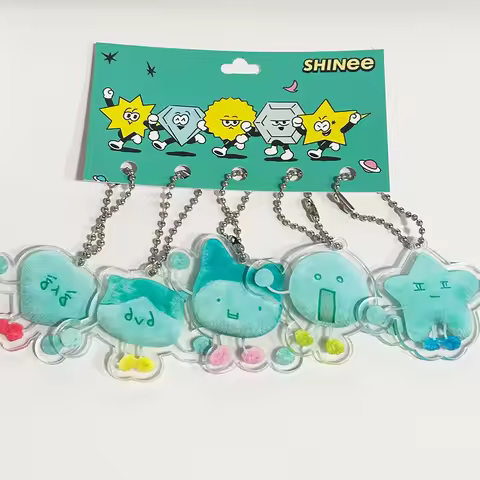 SHINee Cartoon Keychain 7th Concert Bead Chain Bag Charms Keyring Pendant Onew Jong Hyun Fans Gifts 