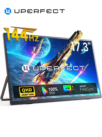 UPERFECT 17.3' 144Hz Portable Gaming Monitor 2560*1440 2K 16:9 HDMI USB C 100% SRGB Freesync Screen 