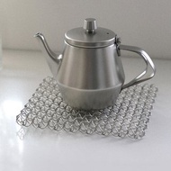 日本霜山 時尚編織風304不鏽鋼方形隔熱墊/鍋墊