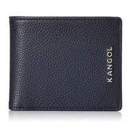 【💥日本直送】Kangol 銀包 錢包 雙折銀包 皮革 雙色 金屬標誌 藏青色