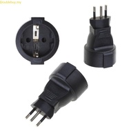 Doublebuy 3pin Swiss Plug to EU 2pin Round AC-Power Supply Plug Adapter Socket Connector