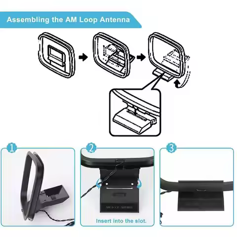 AM FM Radio Loop Antenna, 360° Omnidirectional Receiver Antenna for Hi-Fi Audio System