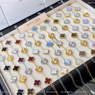 Glossy laser four-leaf clover bracelet, high-quality, luxurious stainless titanium four-leaf clover 