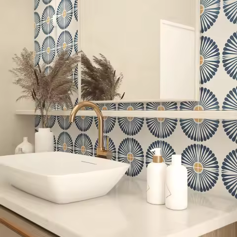Chamomile Peel and Stick Backsplash Self Adhesive Subway Tile Stickers Durable Use for Bathroom Stic