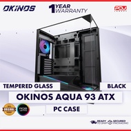 OKINOS AQUA 93 ATX CASING WITH 2 ARGB FANS - BLACK